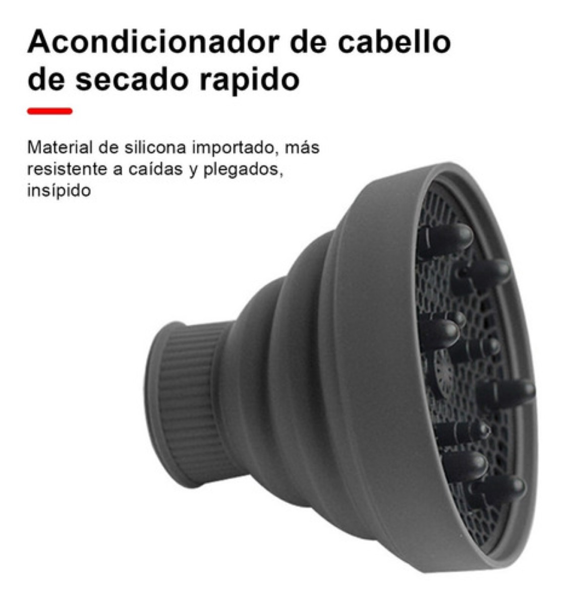 Difusor Retráctil De Silicona Universal Para Secadora Negro