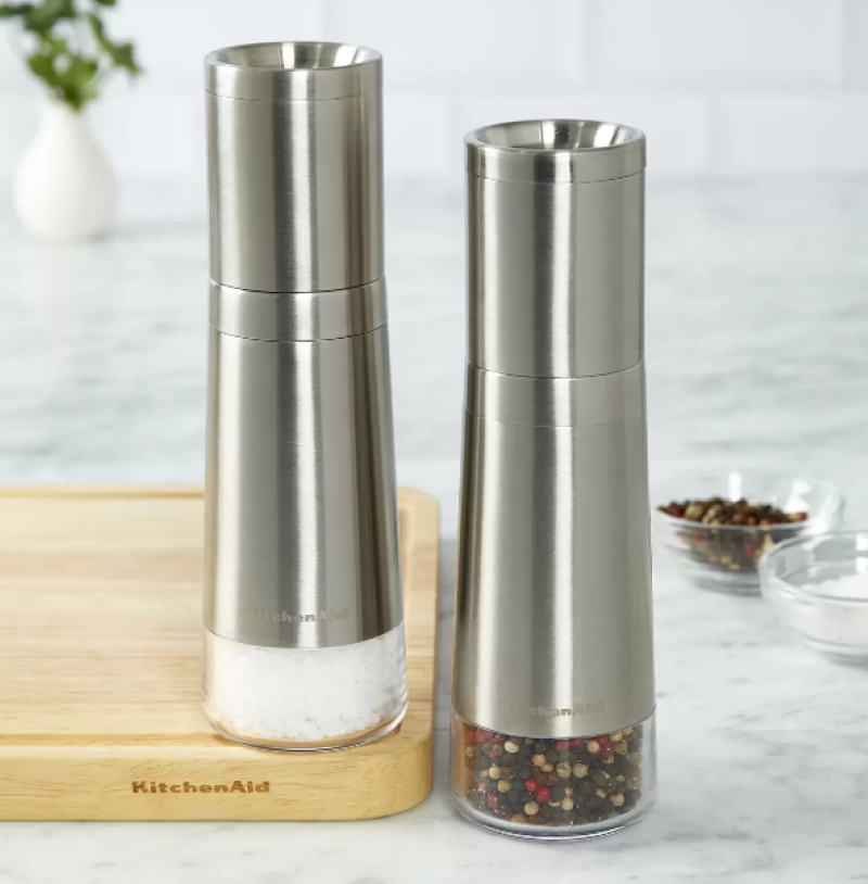 Set De 2 Molinillos Para Sal Y Pimienta 11 Cm De Acero Inoxidable