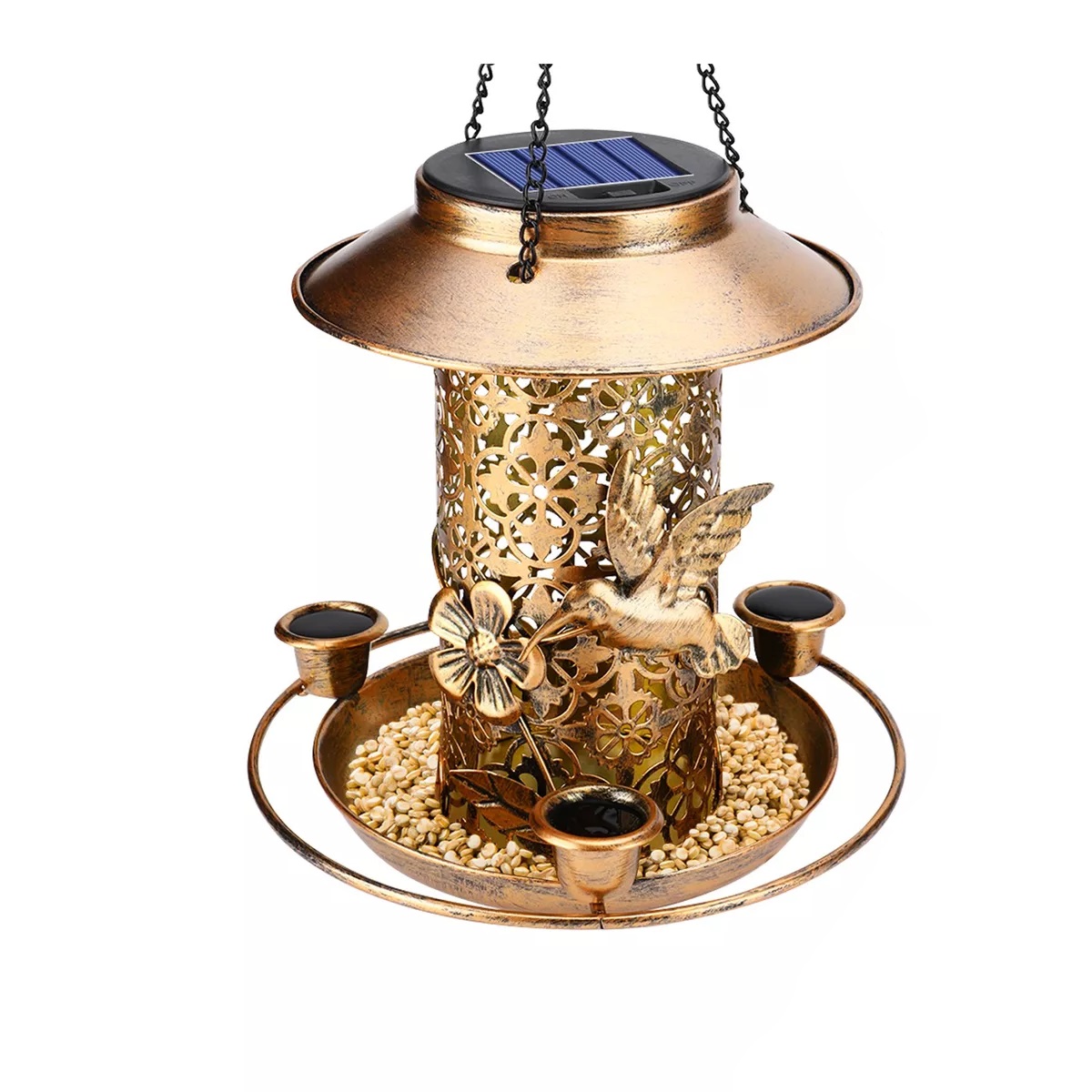 Comederos Para Pájaros Bebederos Colibrí Solar Con Led Luz