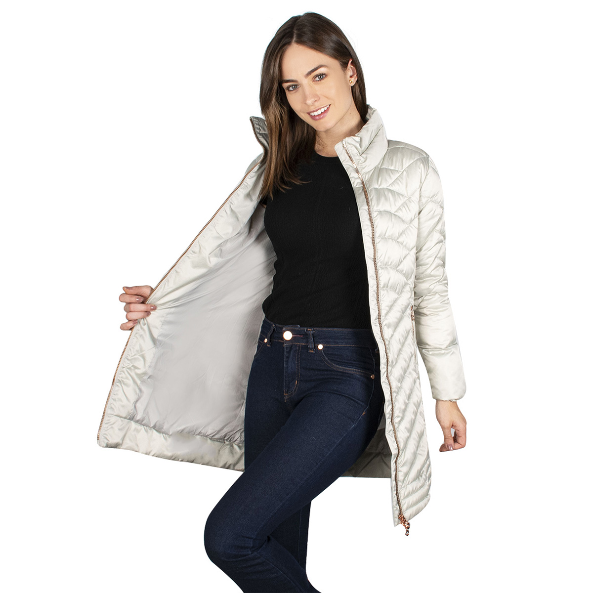 Chamarra Lifestyle Greenlander Capitonada Larga Mujer