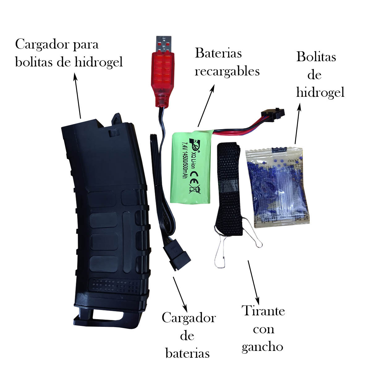 Metralleta Extendida Hidrogel Semiautomatica Juguete 701a