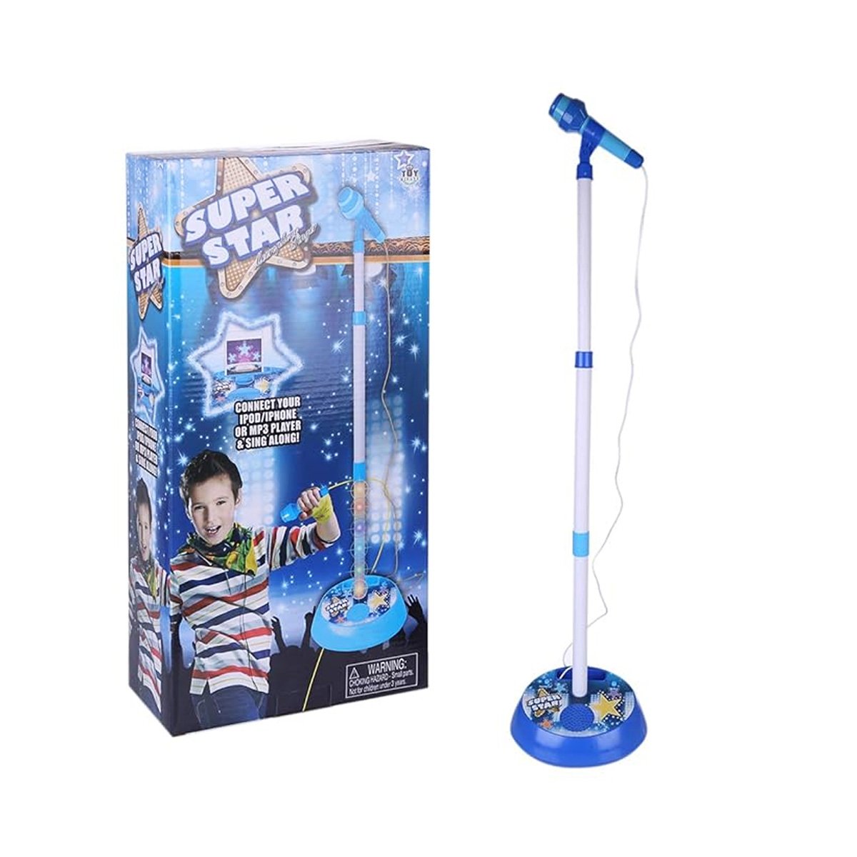 Microfono Pedestal Karaoke Niños Azul Con Luces De Fiesta Juguete -  LhuaStore – Lhua Store