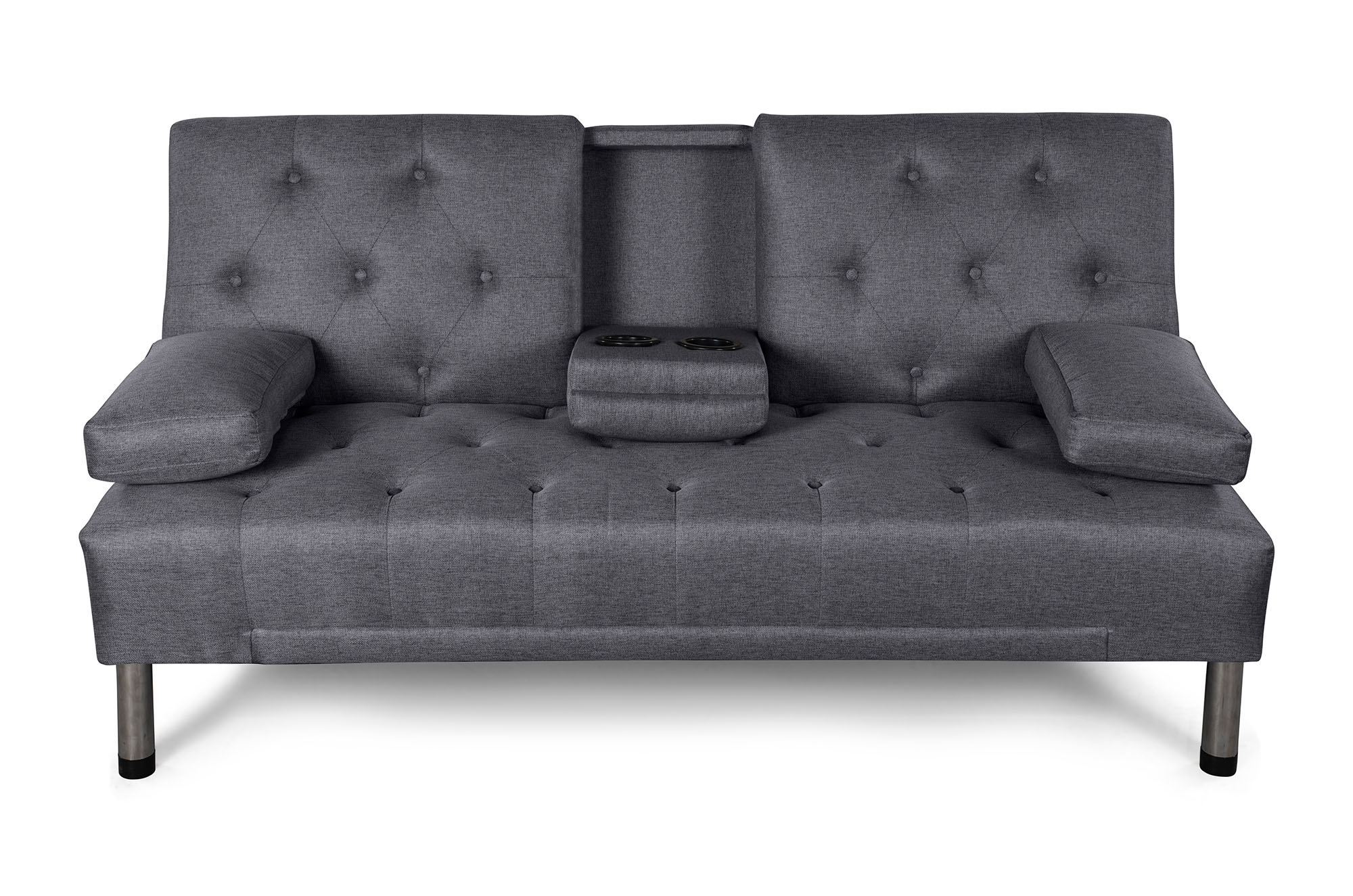 Caroli Sofá Cama Gris Oxford Sofantastico Con Portavasos