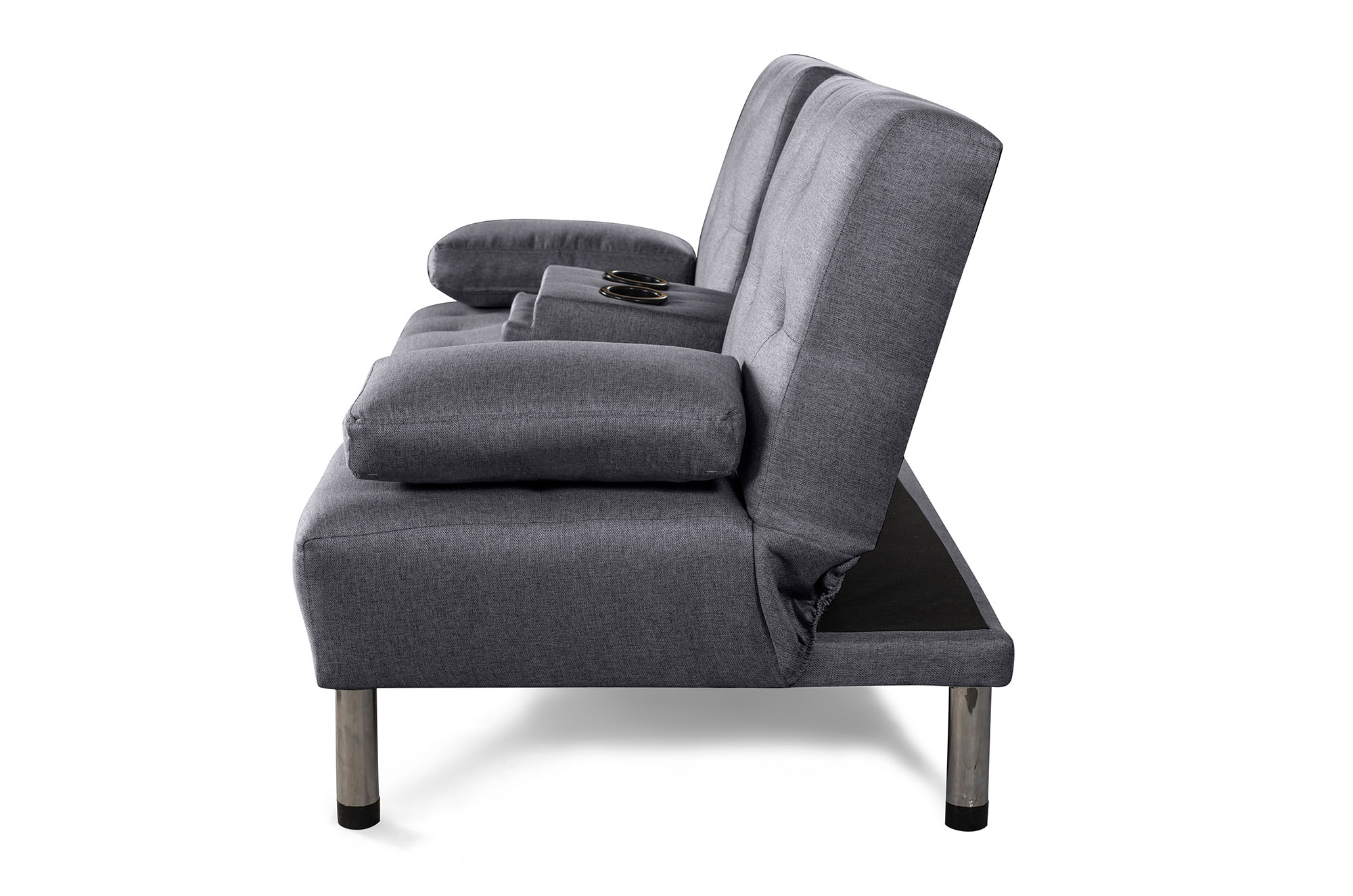 Caroli Sofá Cama Gris Oxford Sofantastico Con Portavasos