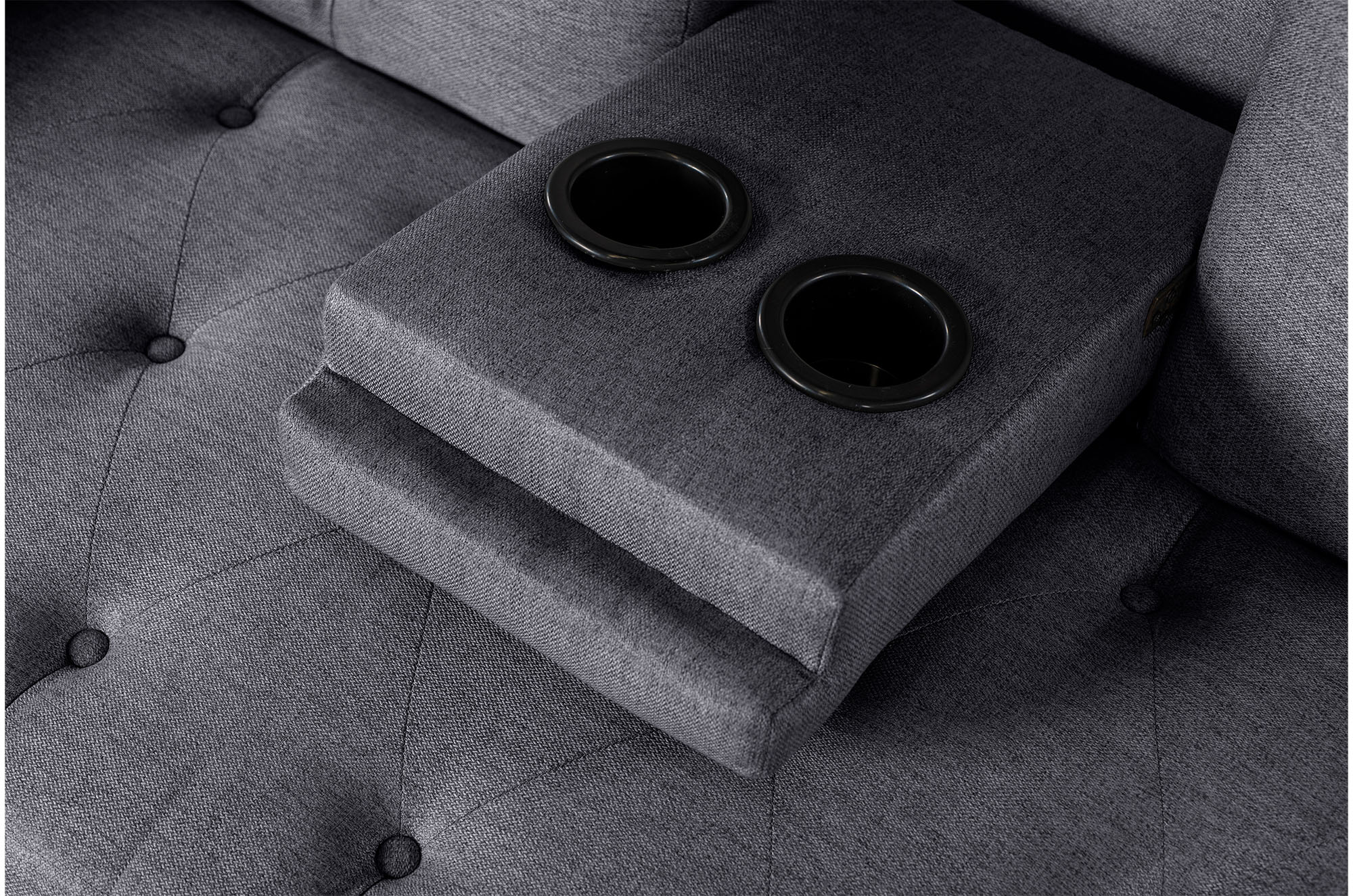 Caroli Sofá Cama Gris Oxford Sofantastico Con Portavasos