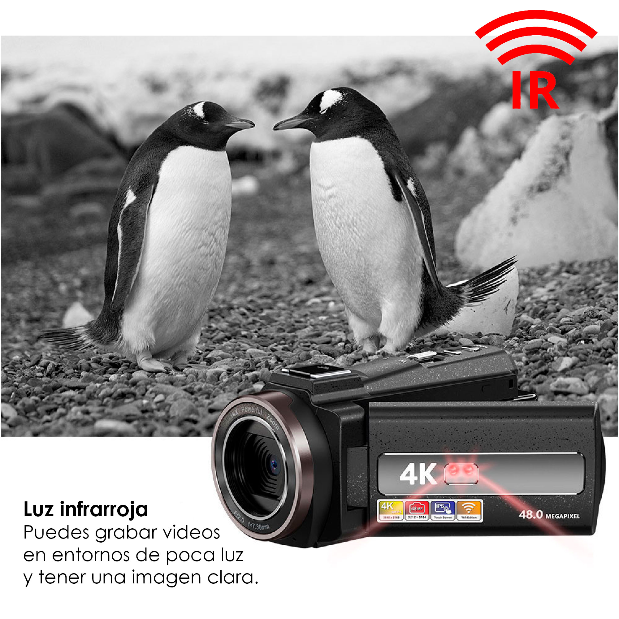 Camara De Video 4k Profesional 48MP Para  Con WiFi