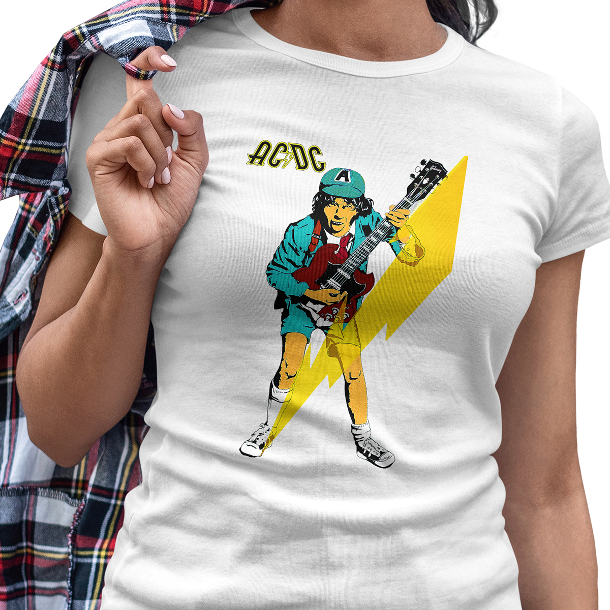 Playera para Dama Casual Acdc Banda Rock Music 