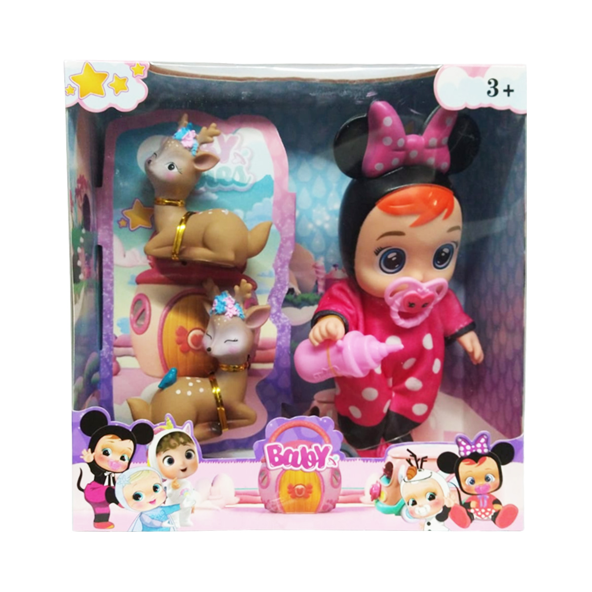 Muñeco Bebe Lloron Minnie Mouse Puntos Rosa