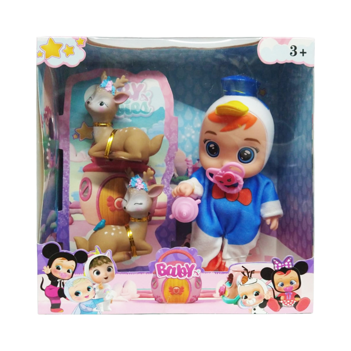 Muñeco Bebe Lloron con Accesorios Pato Donald