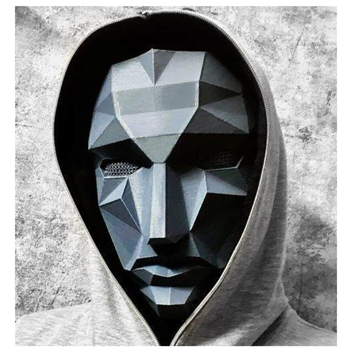 Máscara Disfraz para Halloween MXSDL-001-22 Negro Mate 30x15x5Plástico y látex Mascara Cráneo, SquodLid