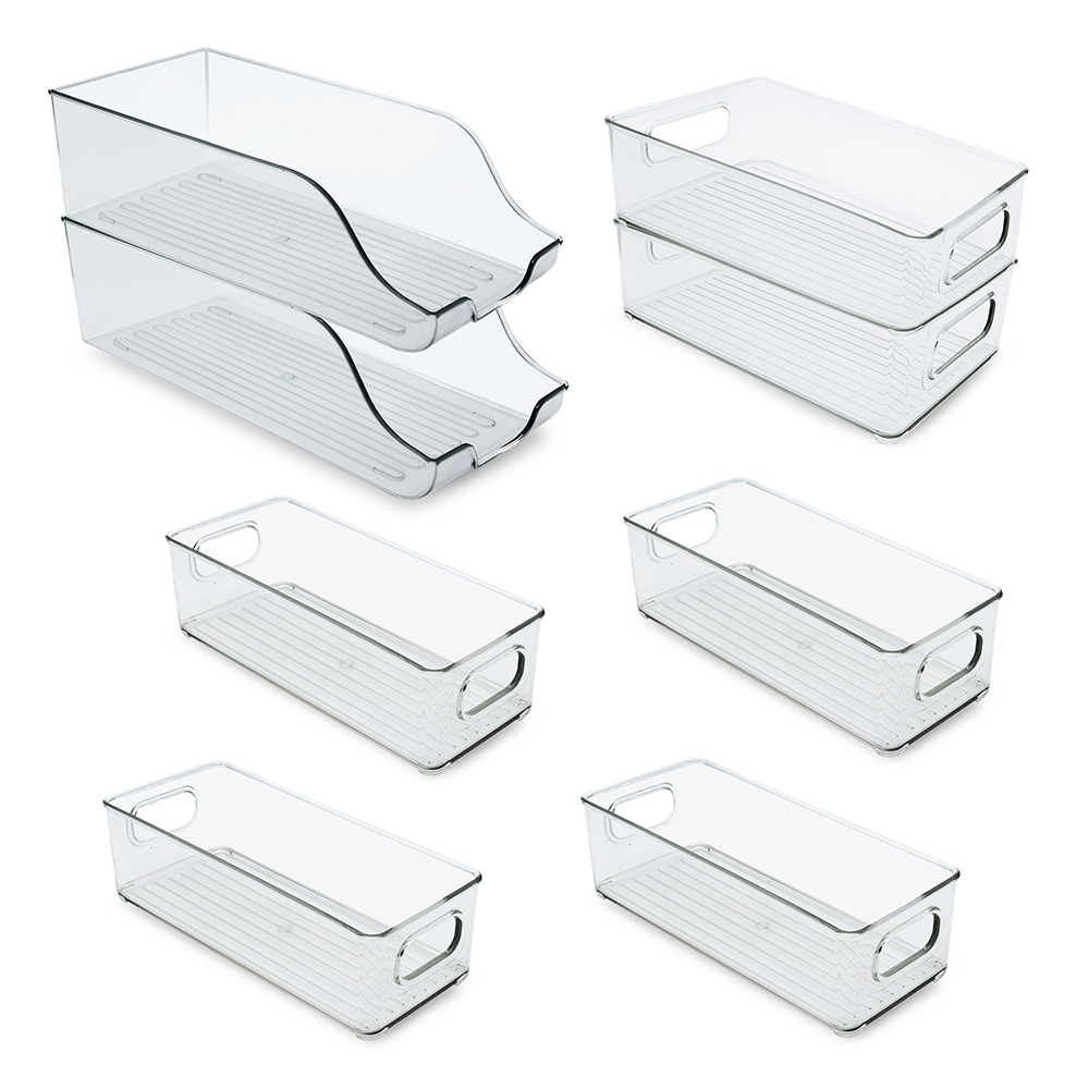 Organizadores Para Refrigerador Set De Contenedores 8 Piezas con Asas