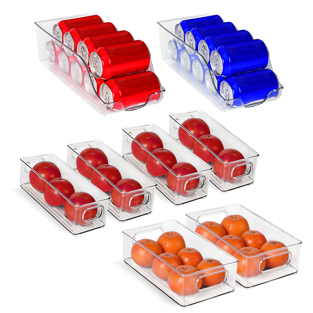 Organizadores Para Refrigerador Set De Contenedores 8 Piezas con Asas