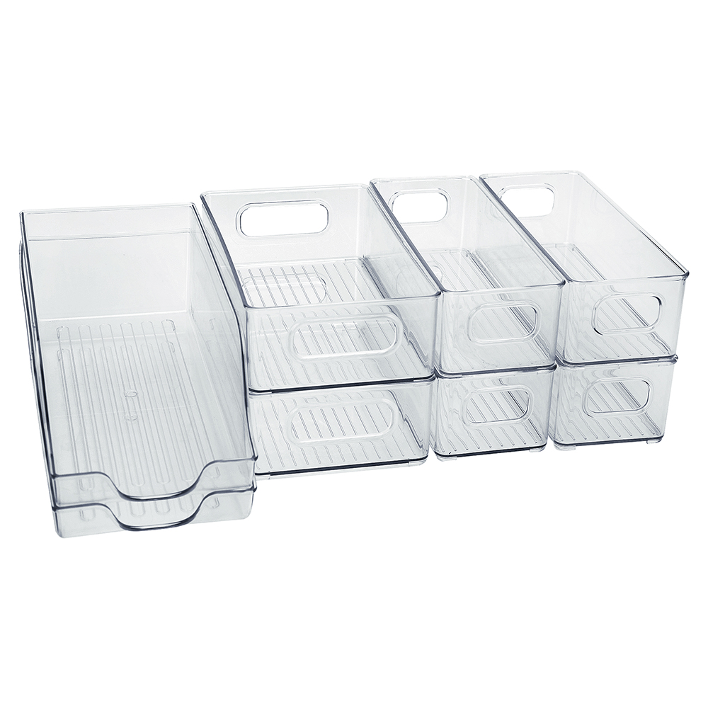 Organizadores Para Refrigerador Set De Contenedores 8 Piezas con Asas