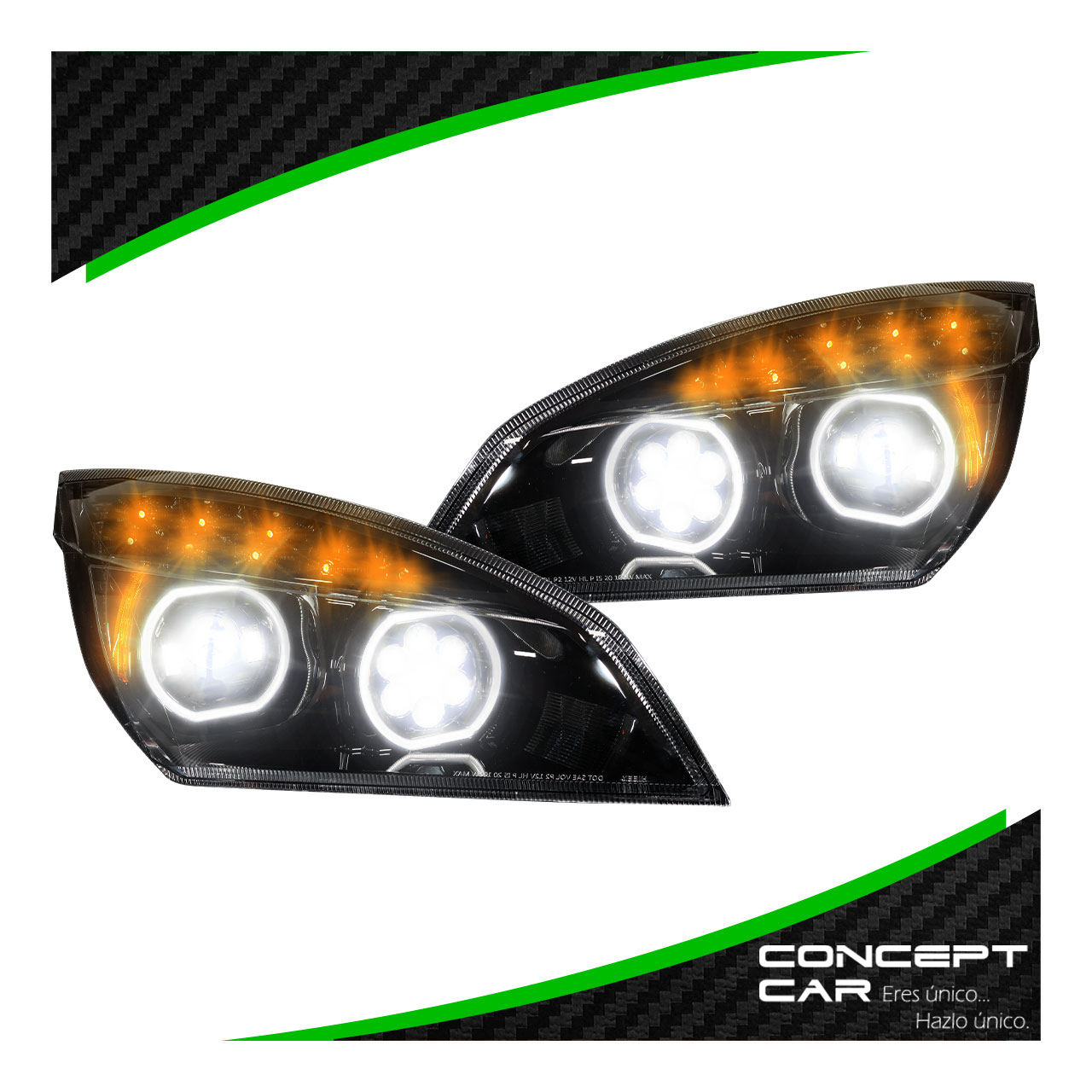 Faro Unidad Freightliner Cascadia Nuevo Led Performa Negro