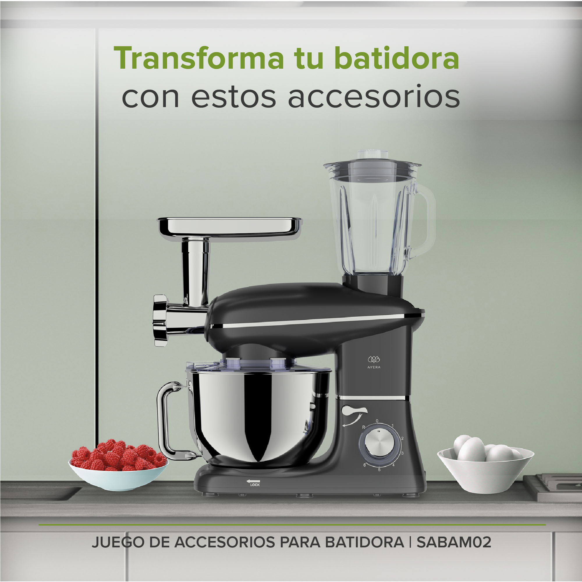 Accesorios Para Batidora De Pedestal BAM02 6 Litros Avera SABAM02