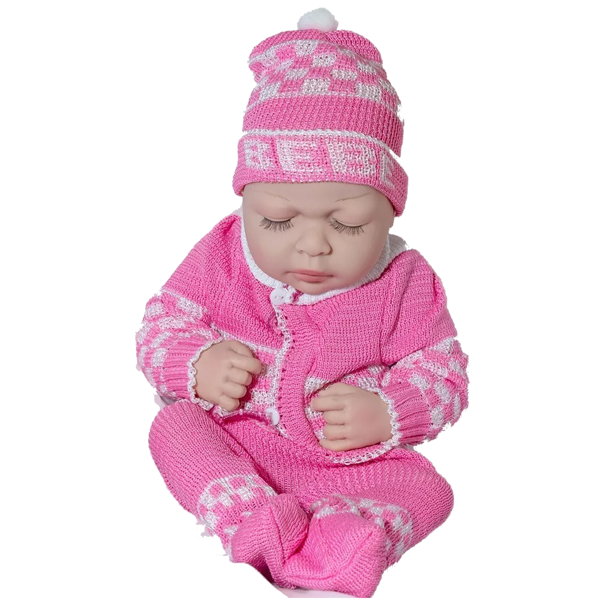 Bebe muñeco Prematuro Dormido 35 Cm Juguete Cursos Enfermería Rosa