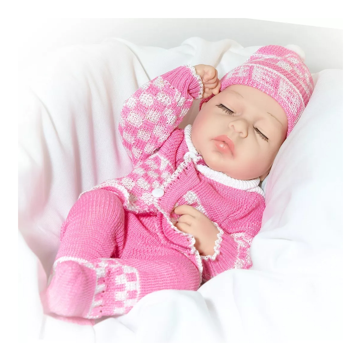 Bebe muñeco Prematuro Dormido 35 Cm Juguete Cursos Enfermería Rosa