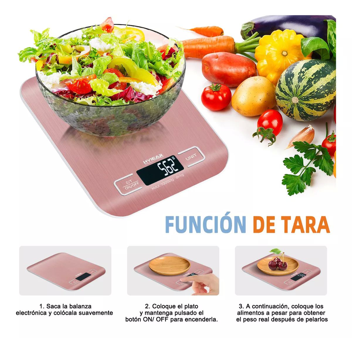 bascula de cocina digital recargable con usb 