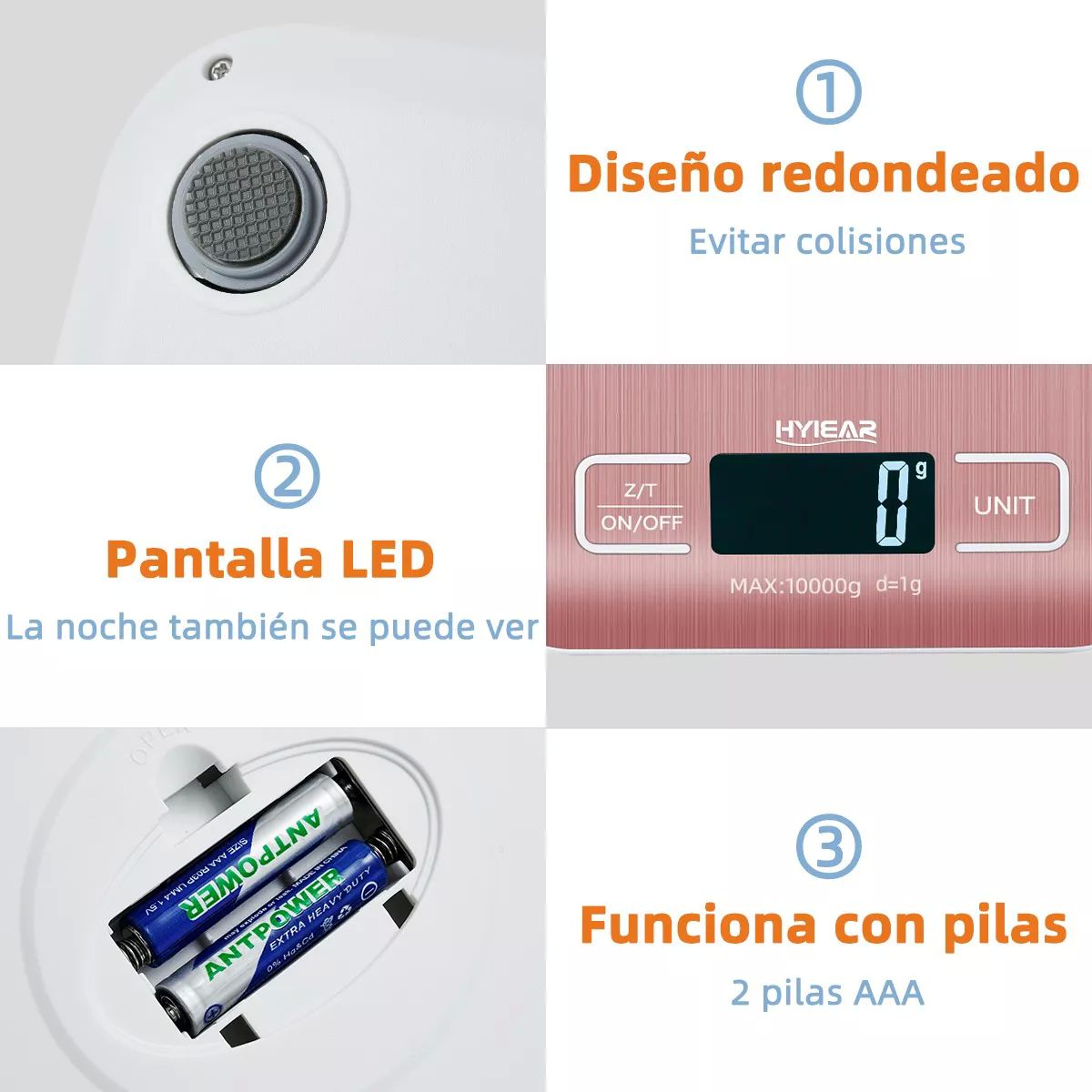 bascula de cocina digital recargable con usb 