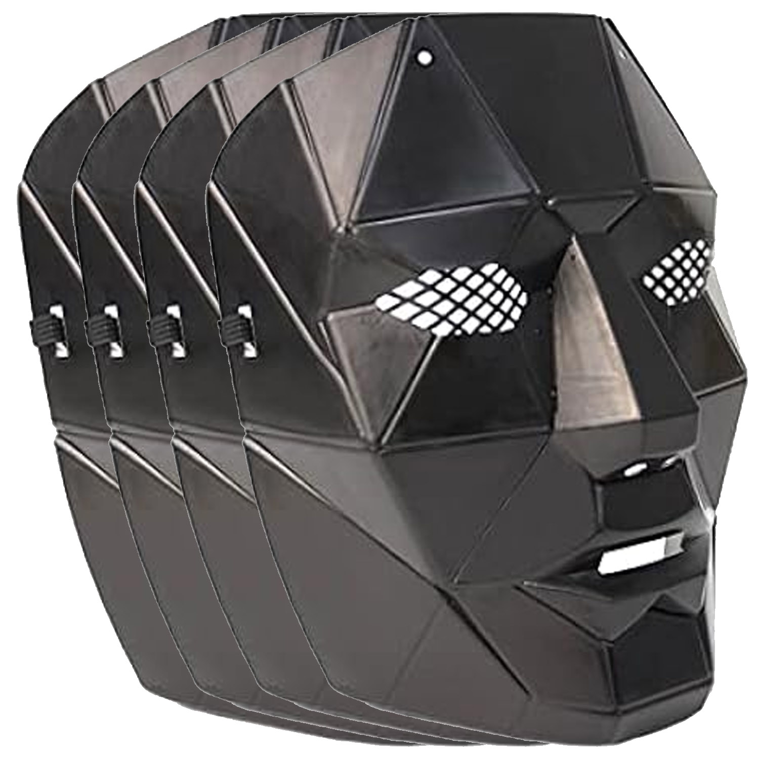 Día de Muertos Disfraz Caretas MXSUI-005-6 5 pzas, 25x18x4cm Plástico PVC Máscara Negra, SkuidBos