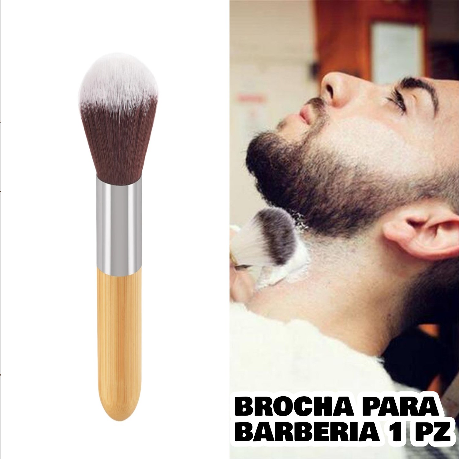 Cepillo afeitar mango madera hombre limpieza Facial alta calidad salón profesional afeitadora