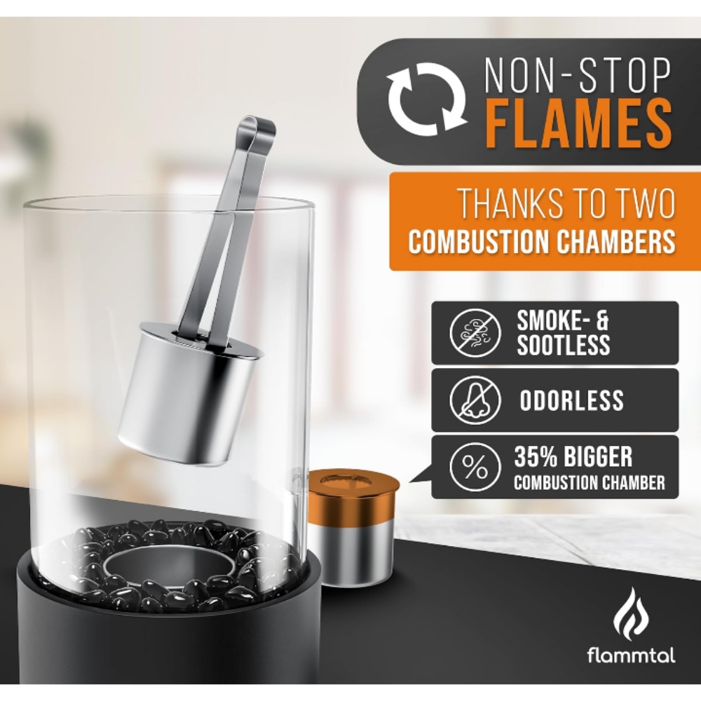 Chimenea grande portátil interior exterior ecológica etanol