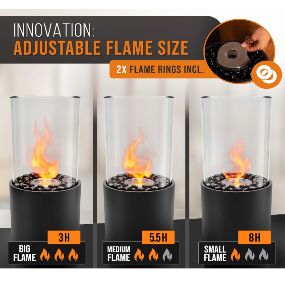 Chimenea grande portátil interior exterior ecológica etanol