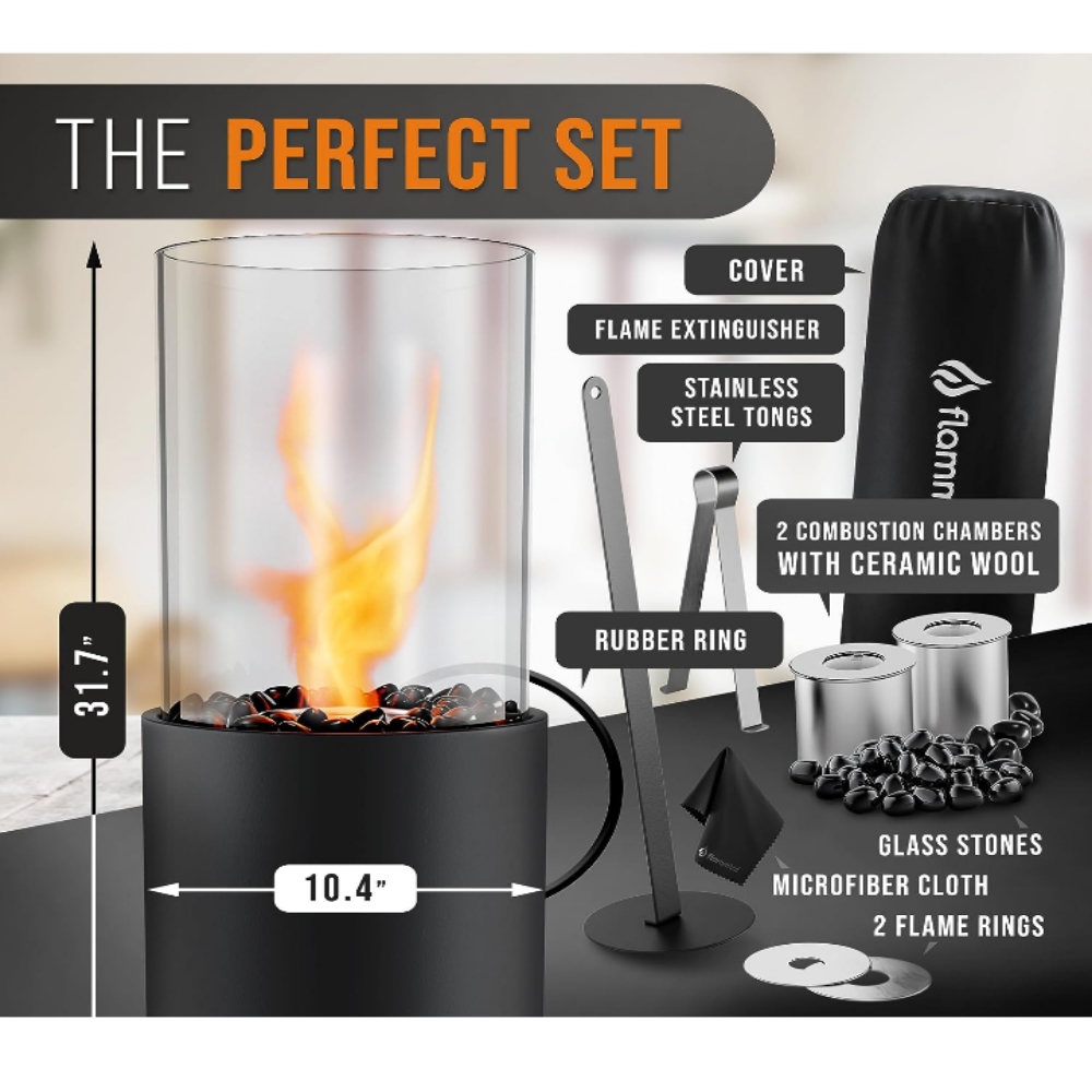 Chimenea grande portátil interior exterior ecológica etanol