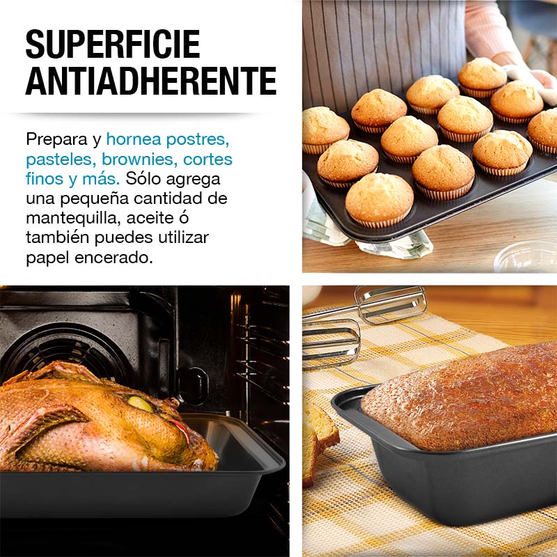 Moldes para Hornear Antiadherentes de Acero 6 Pack