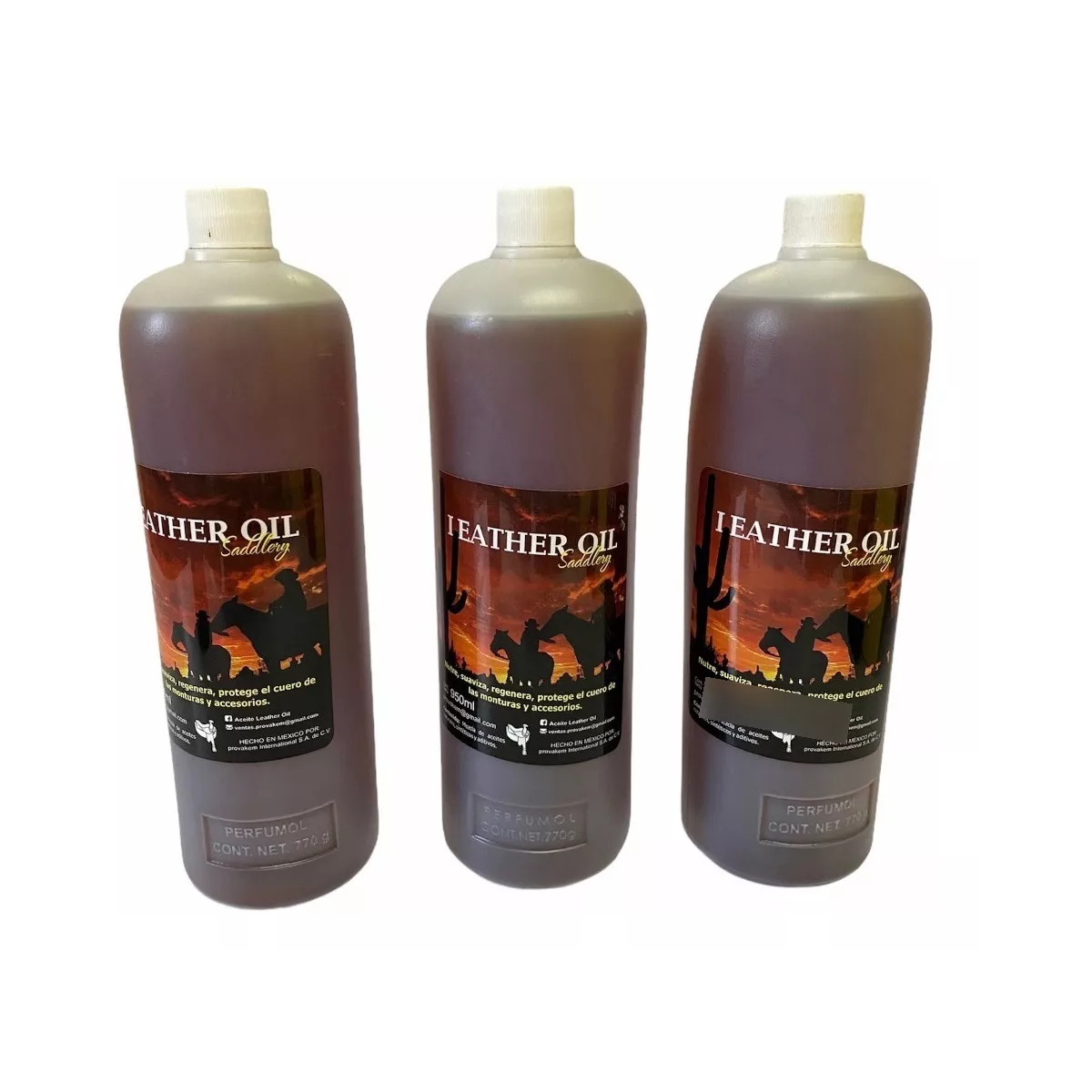 Set 3 Aceites Para El Cuidado De Monturas 1 Lt C/u Manitas