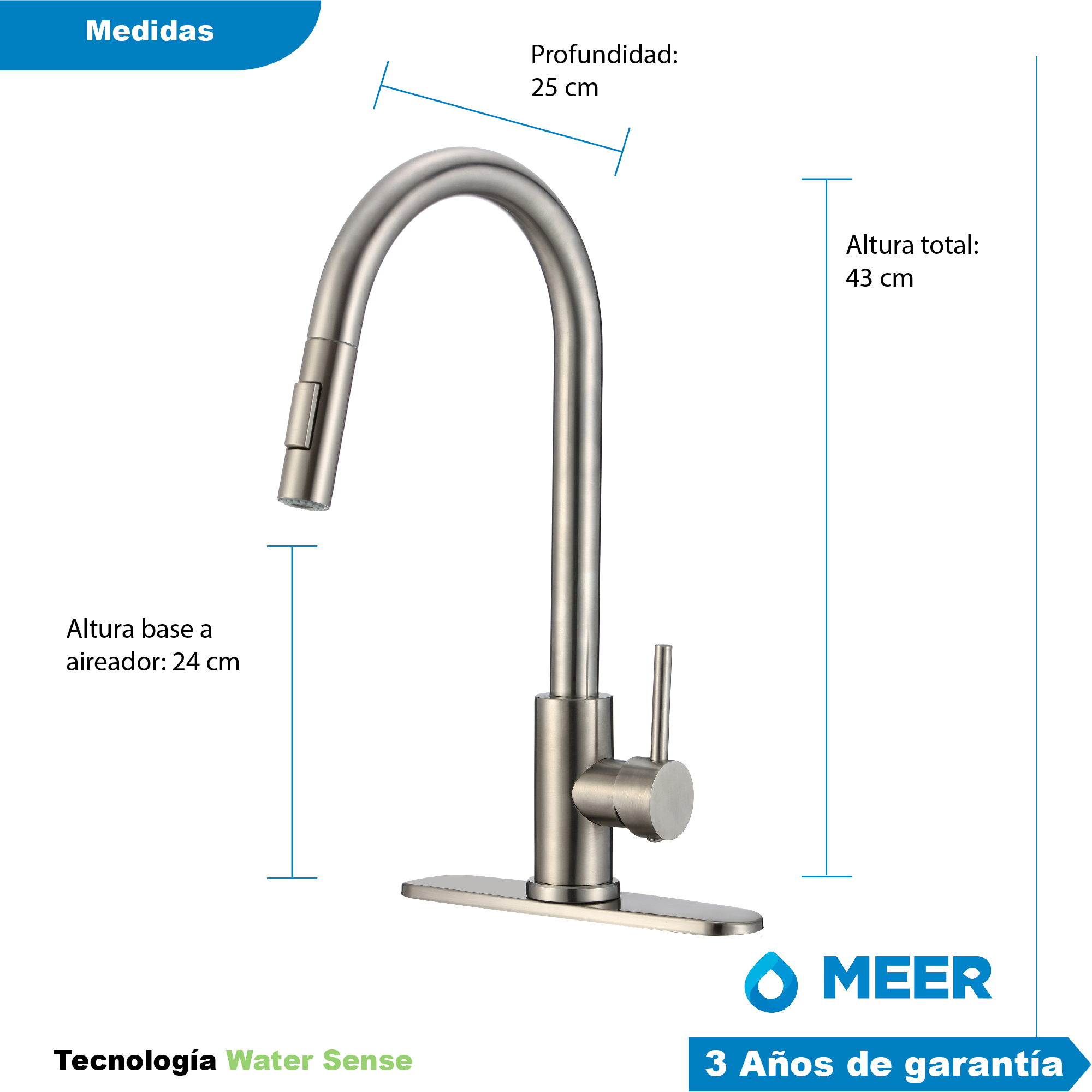 Fregadero de Cocina de Acero Inoxidable con Mezcladora Kit de Instalación y Accesorios de Regalo