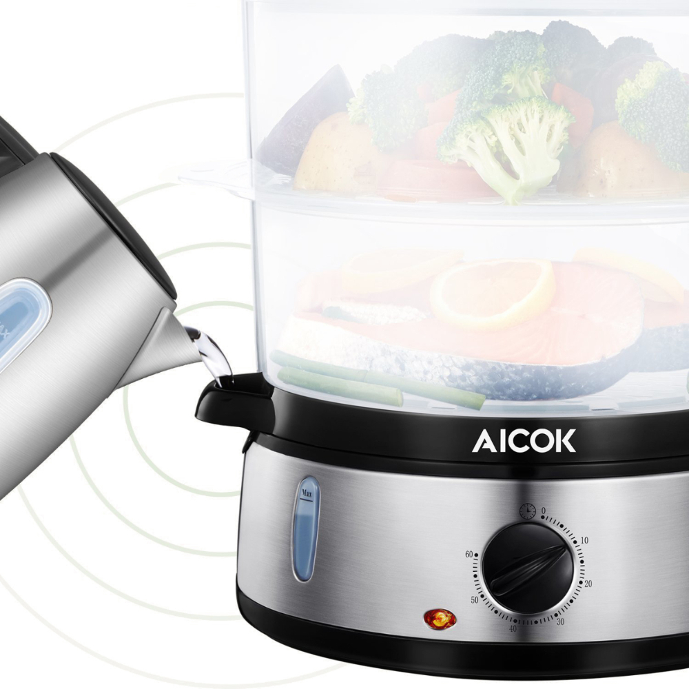 Vaporera Eléctrica Apilable 3 Niveles VE4401 Aicok