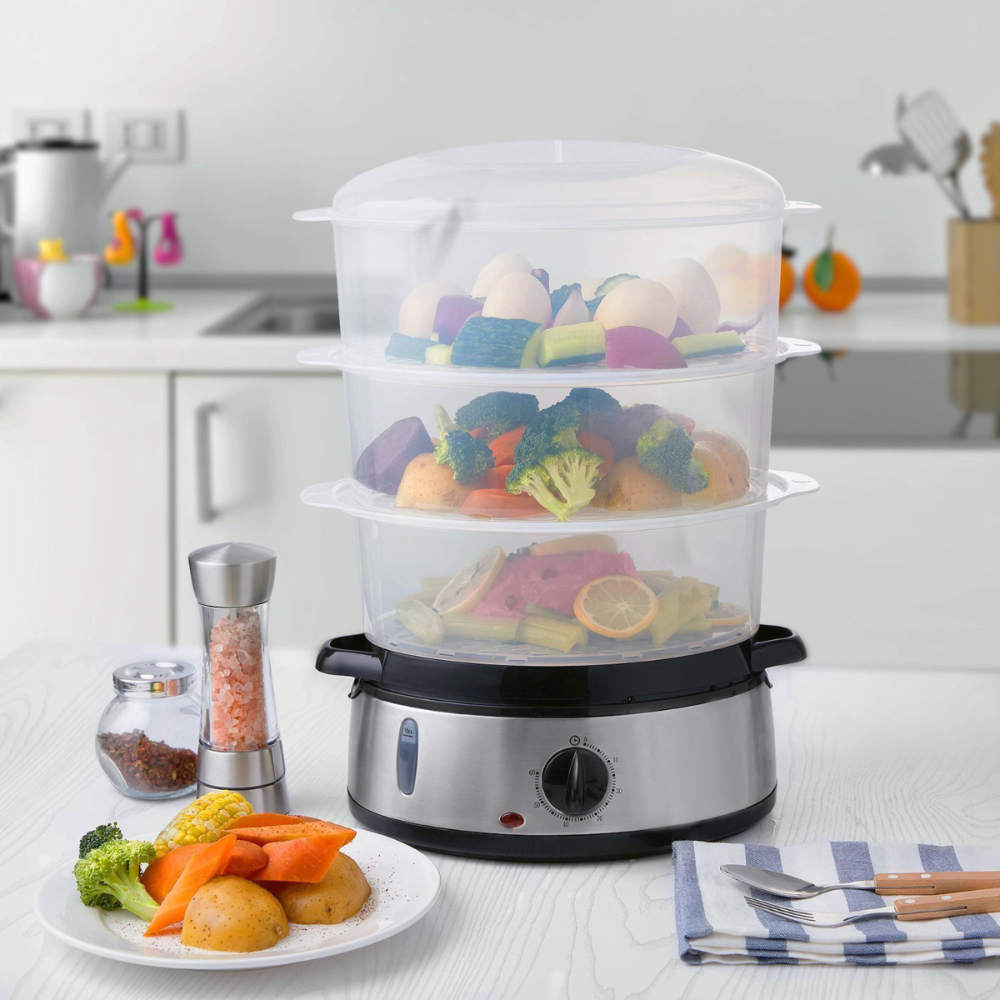 Vaporera Eléctrica Apilable 3 Niveles VE4401 Aicok