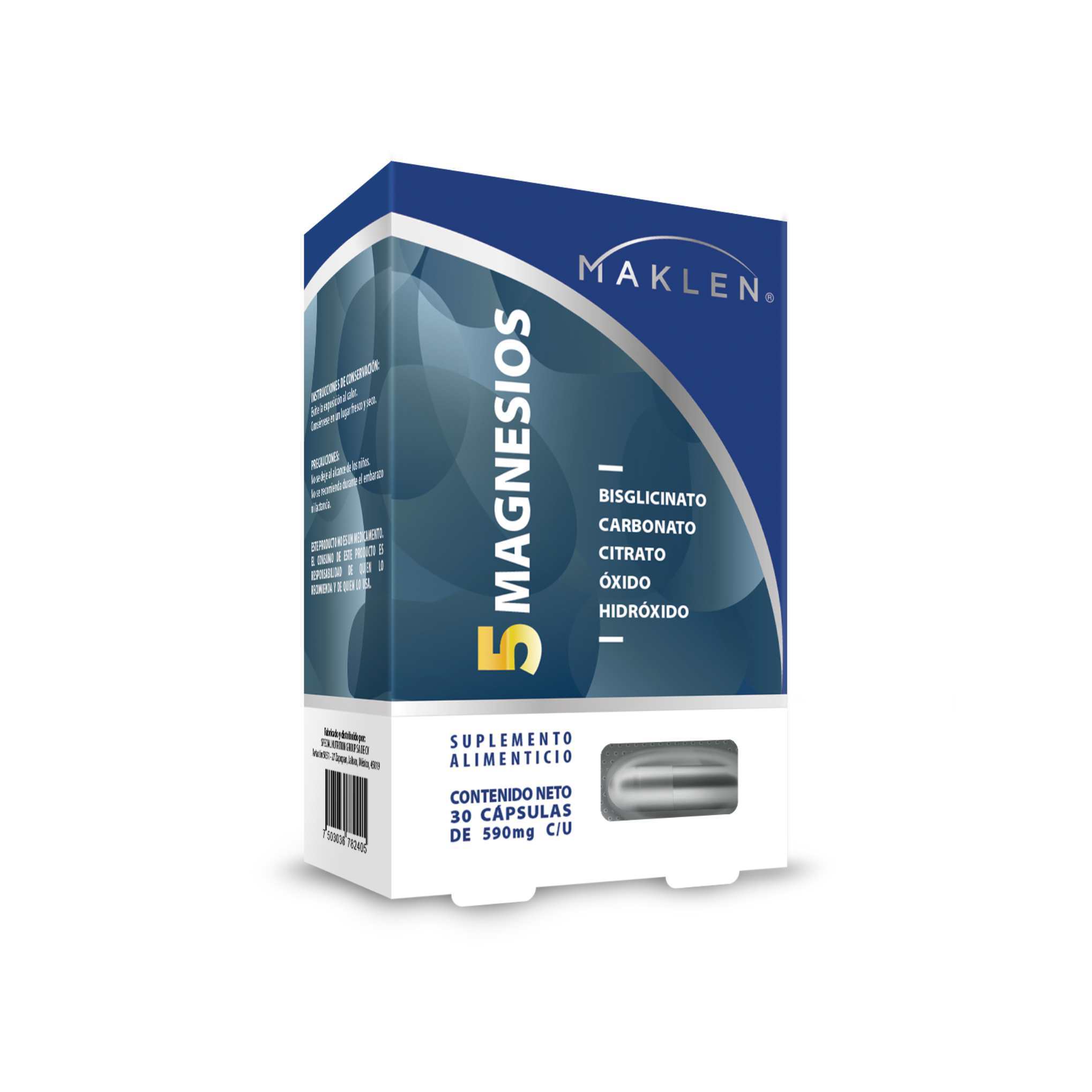 Maklen | 5 Magnesios - Complejo Avanzado para Energía y Bienestar
