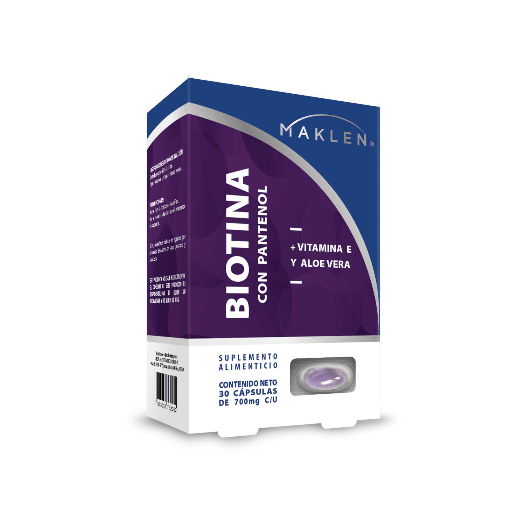 Maklen | Biotina con Pantenol y Aloe Vera - Fortaleza y Vitalidad para Cabello y Uñas