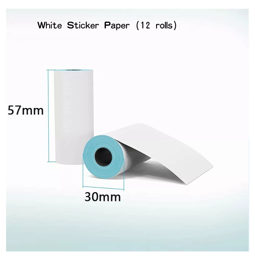 9 Rollos Térmicos Etiqueta 58mm Color Blanco