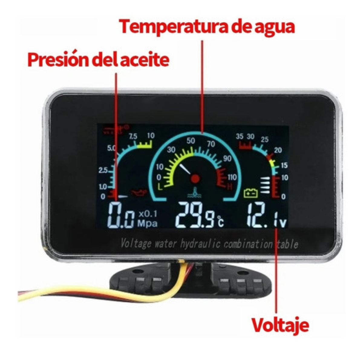 Medidor De Voltaje, Presión De Aceite, Temperatura De Agua Negro