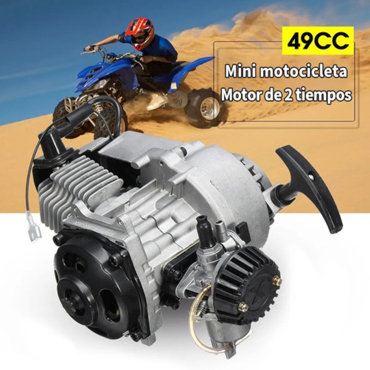 Motor De Bolsillo De 2 Tiempos Para Motocicleta Gris