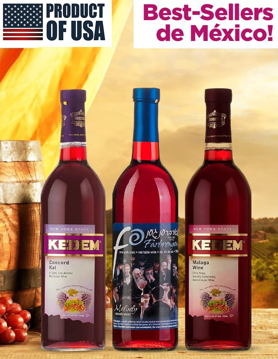 Kit de 3 Vinos Tintos Dulces Kosher -  Best Seller en México