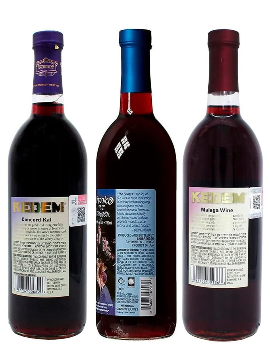 Kit de 3 Vinos Tintos Dulces Kosher -  Best Seller en México