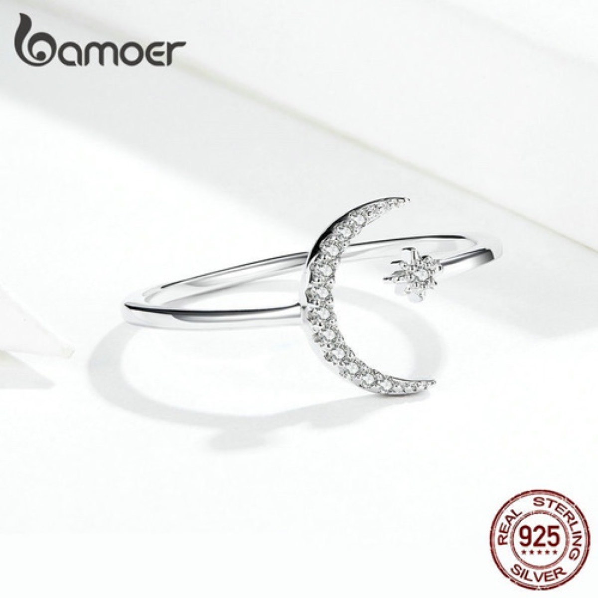 Anillo De Luna Y Estrella Vintage De Plata 925 Mini Luna 