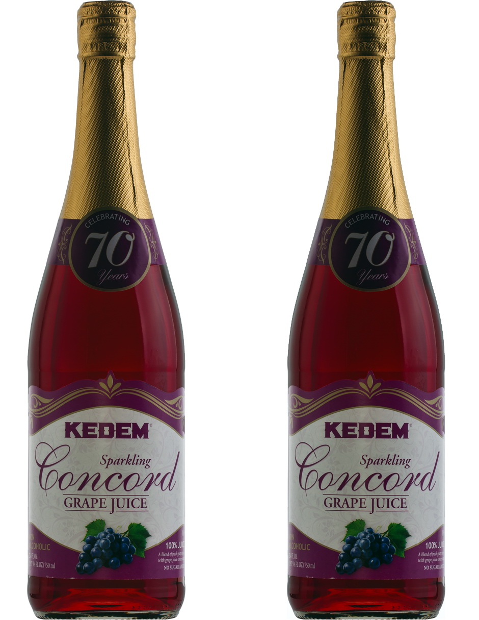 Kit de 2 - Jugos de Uva Espumoso Kedem Sparkling Concord Grape sin alcohol 750 ml