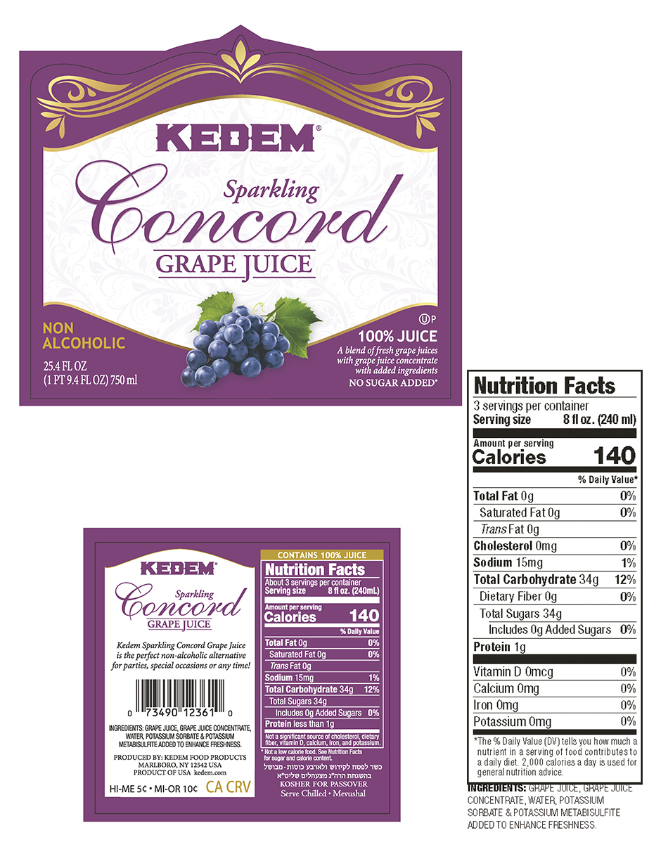 Kit de 2 - Jugos de Uva Espumoso Kedem Sparkling Concord Grape sin alcohol 750 ml