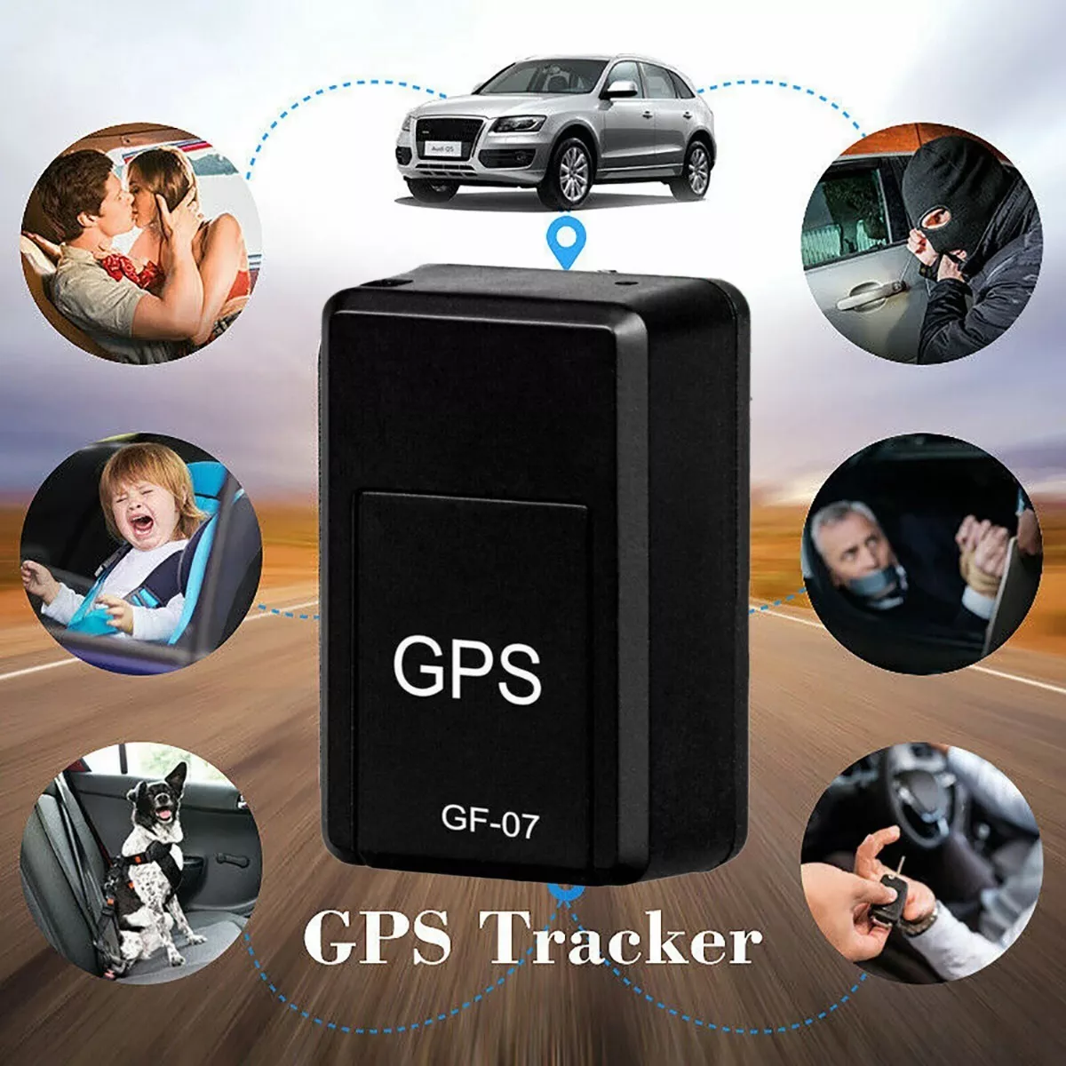 Mini Localizador Magnético Gps Autos En Tiempo Real En Maps Negro