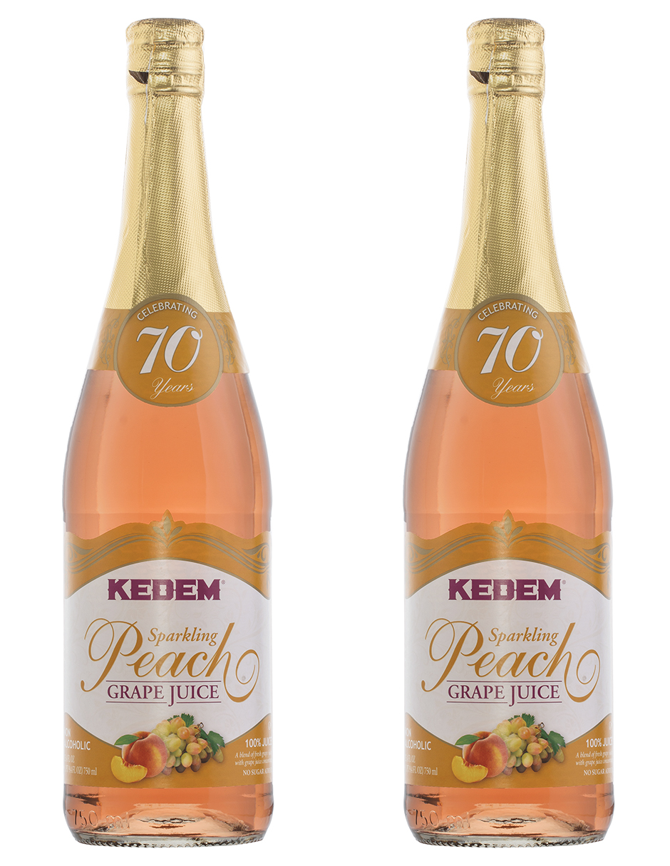 Kit de 2 - Jugos Espumoso Kedem Sparkling Concord Sabor Durazno sin alcohol 750 ml