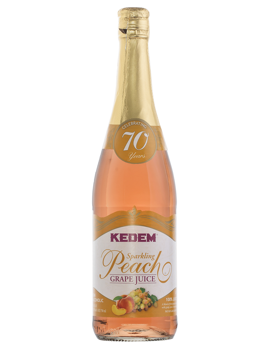 Kit de 3 - Jugos Espumoso Kedem Sparkling Concord Grape Sabor Durazno sin alcohol 750 ml
