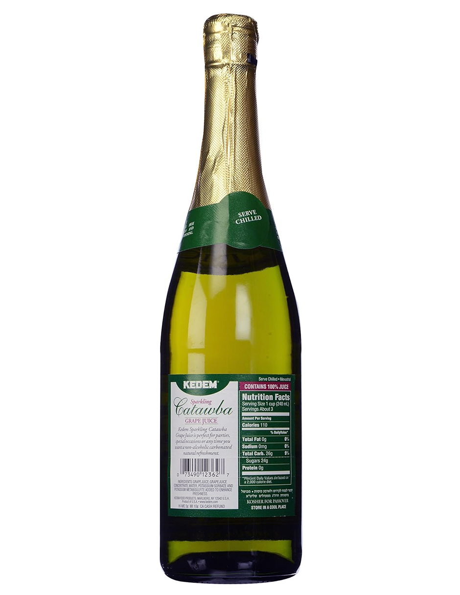 Kit de 3 - Jugos de Uva Espumoso Kedem Sparkling Concord Grape Catawa sin alcohol 750 ml