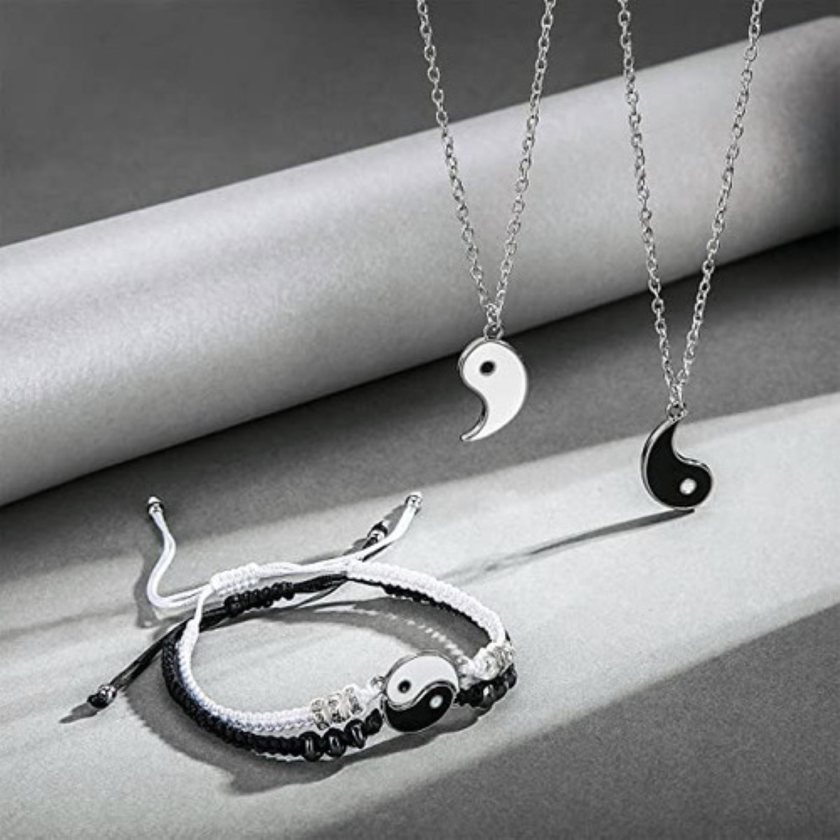 Juego De Pulseras Con Collar, Pulseras Ajustable Plata Dia-17cm Lar-50cm