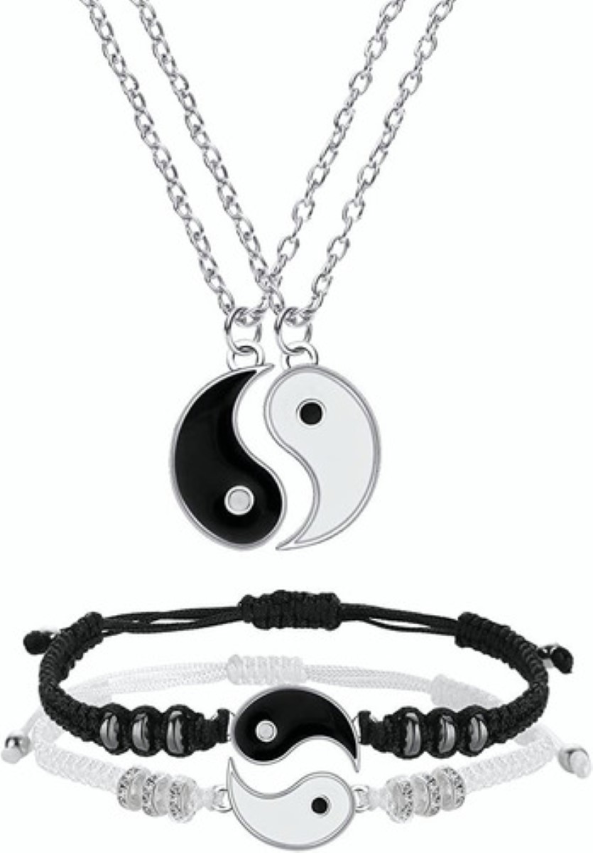 Juego De Pulseras Con Collar, Pulseras Ajustable Plata Dia-17cm Lar-50cm