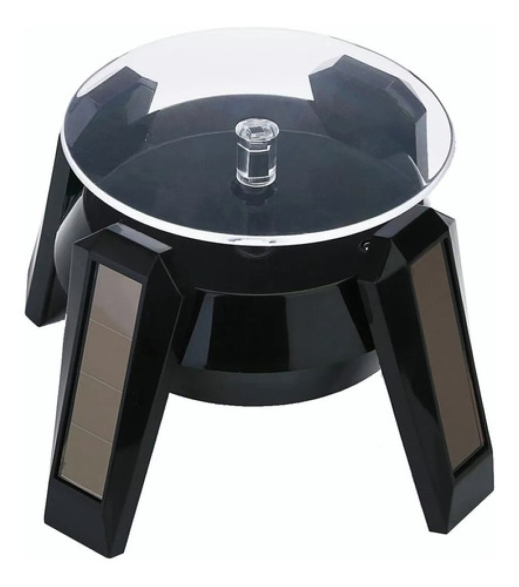 Solar Base Giratoria Eléctrica para Adornos Negro